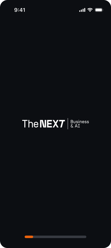 TheNext · Business & AI splash screen of the Kaizen Club mini-app